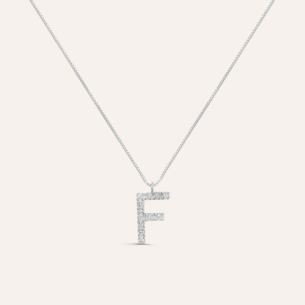 Collana Diamond Letters Oro Bianco Diamante - Collane Donna | Stroili
