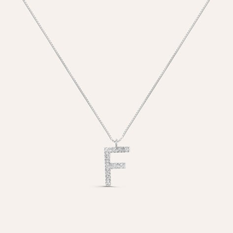 Collana Diamond Letters Oro Bianco Diamante - Collane Donna | Stroili