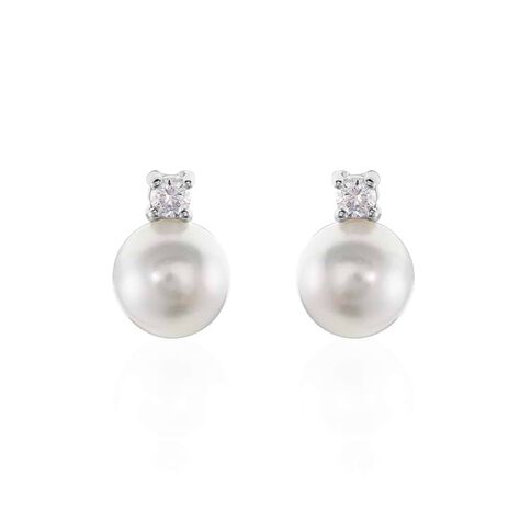 Orecchini Lobo Silver Pearls Argento Rodiato Perla sintentica Cubic Zirconia - Orecchini a Lobo Donna | Stroili