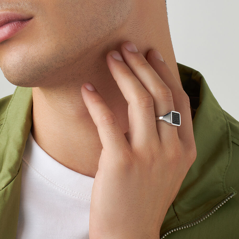 Anello Chevalier L homme Or Oro Bianco Cubic Zirconia 1425143