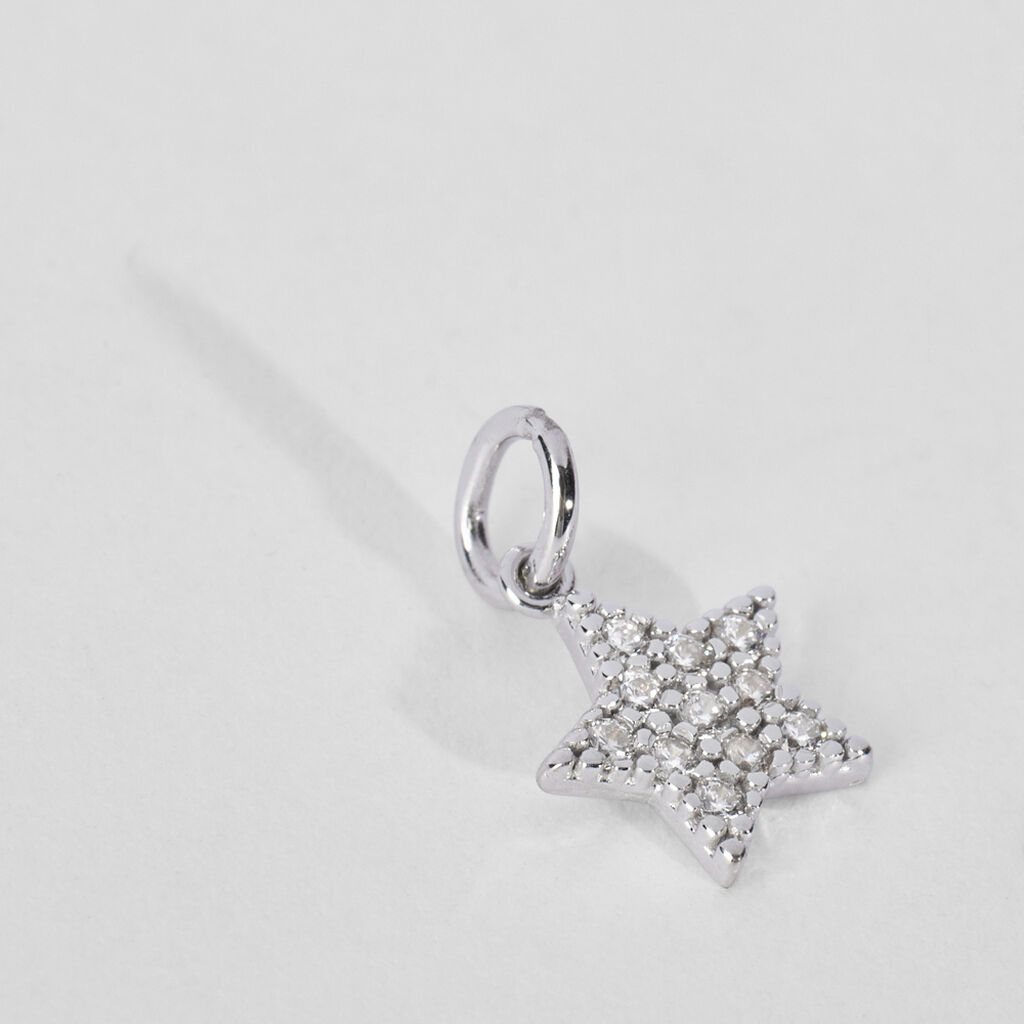 Pendente Po&egrave;me Oro Bianco Cubic Zirconia