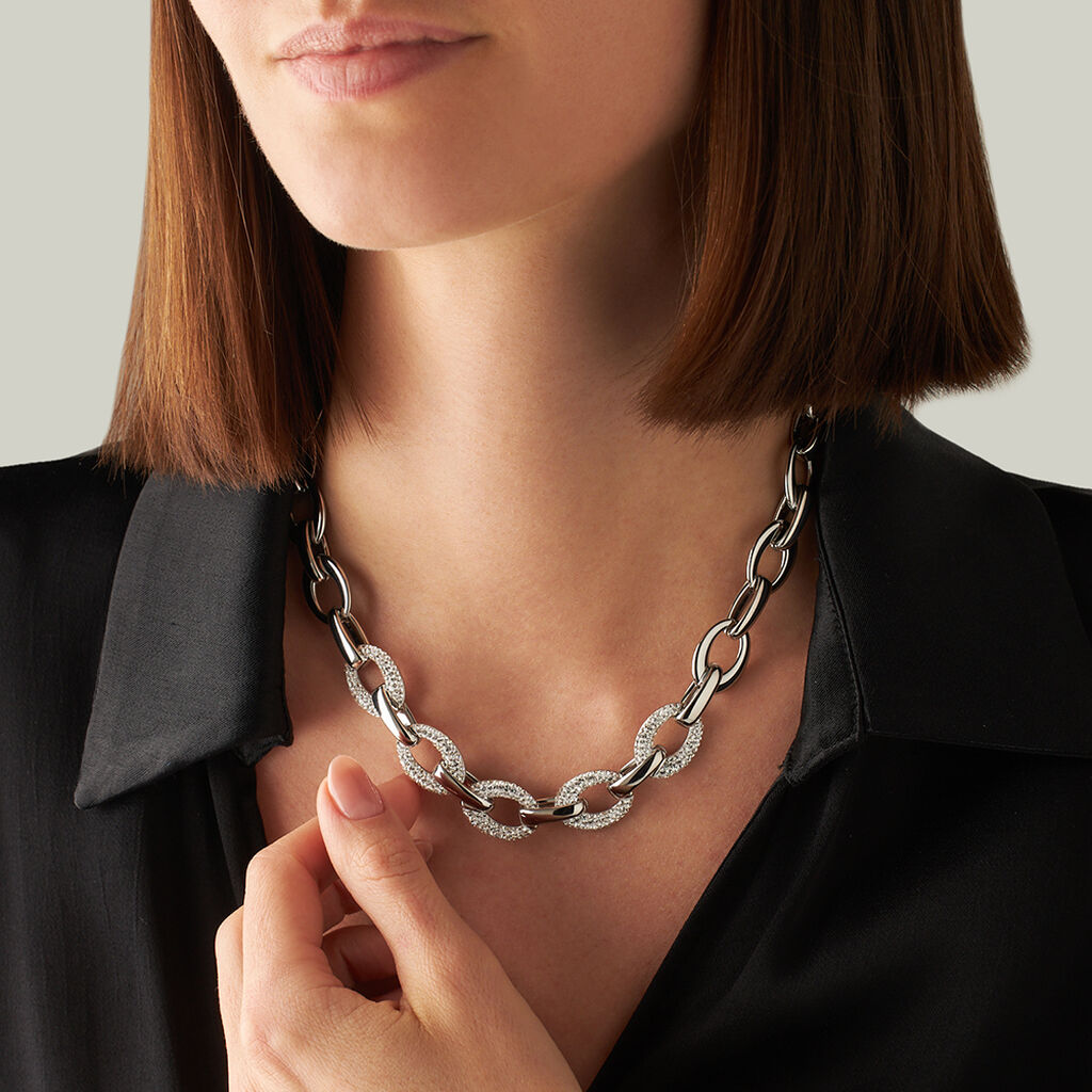 Catena Lady Phantasya Acciaio Cristallo - Collane Catena Donna | Stroili