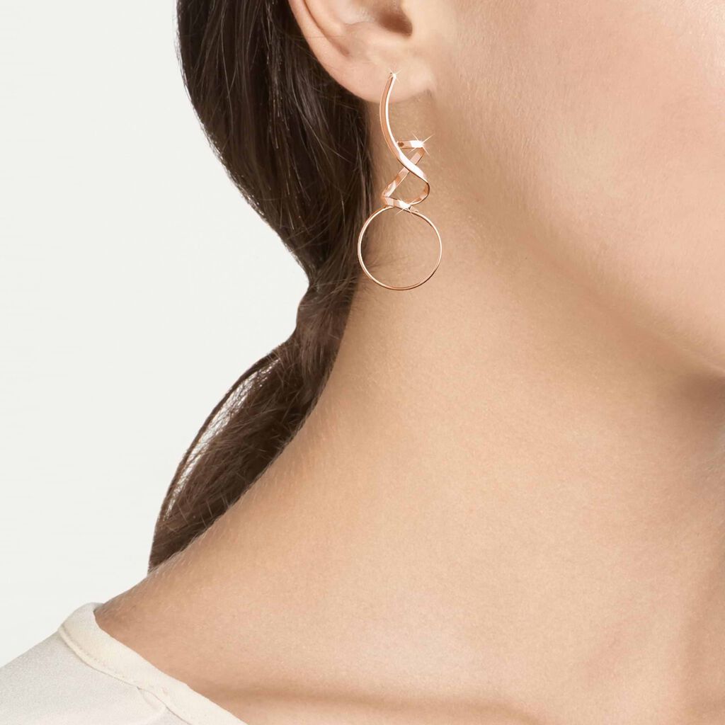 Orecchini pendenti in acciaio rosa - Orecchini Pendenti Donna | Stroili