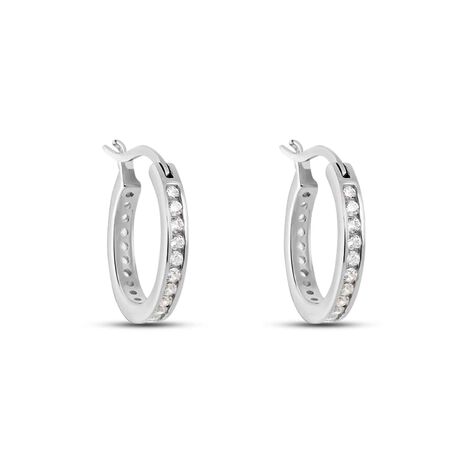 Orecchini A Cerchio Silver Elegance Argento Rodiato Cubic Zirconia - Orecchini a Cerchio Donna | Stroili