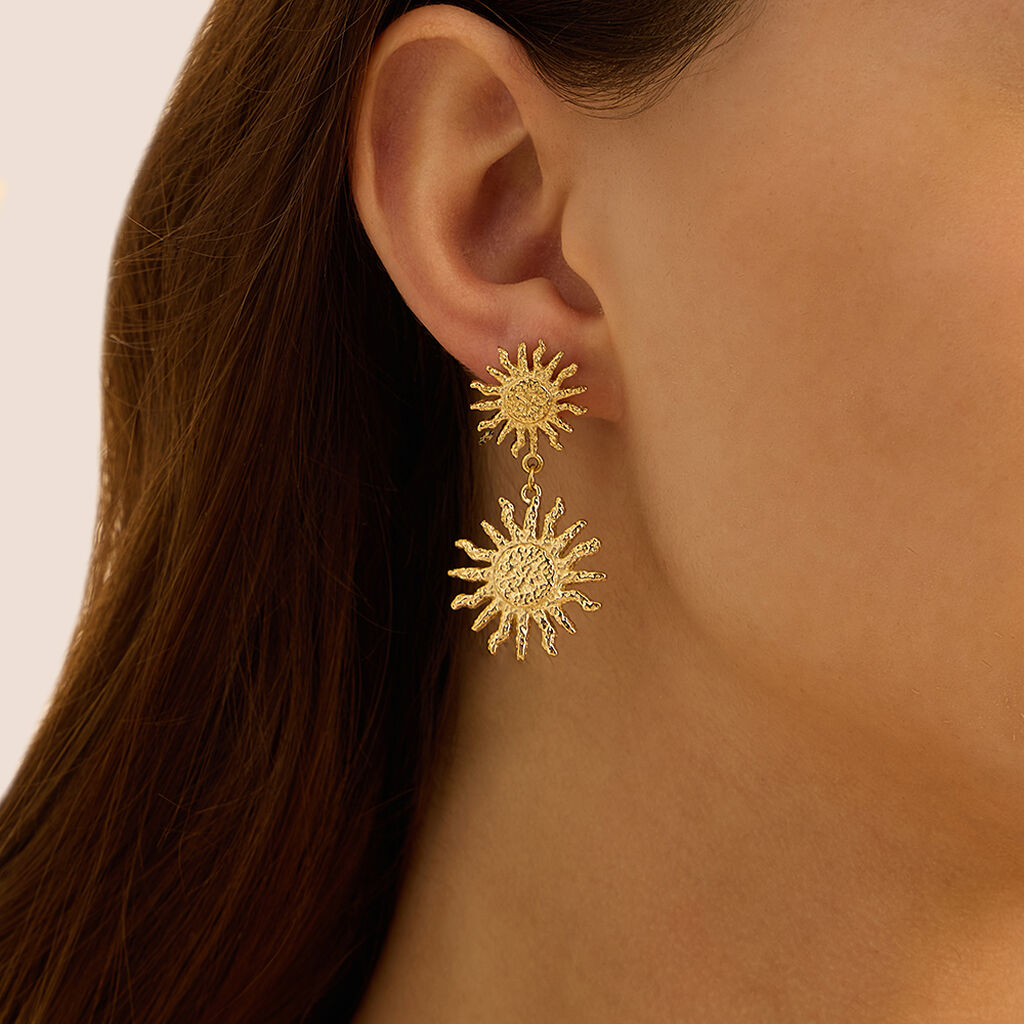 Orecchini Pendenti Radiance Acciaio Dorato