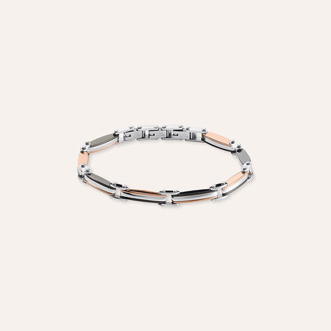 Bracciale Man Code Acciaio Tricolore Bianco / Rosa / Nero Cubic Zirconia - Bracciali Uomo | Stroili