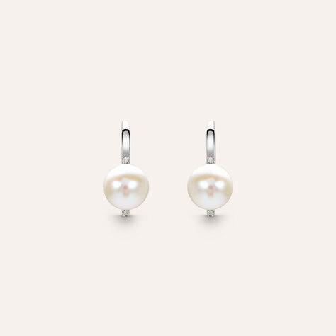Orecchini Pendenti Gold Pearls Oro Bianco Perla D'Acqua Dolce Diamante - Orecchini Pendenti Donna | Stroili