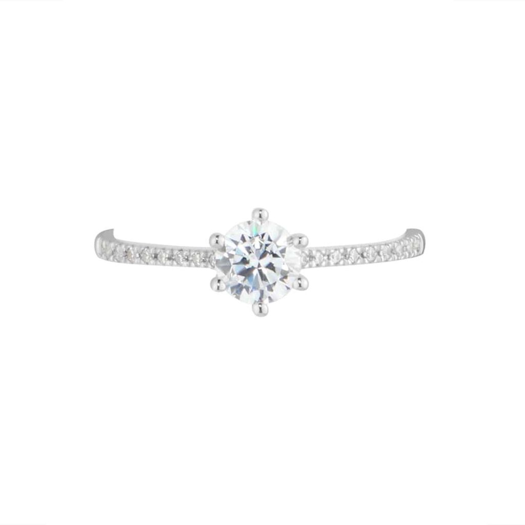 Anello Solitario Claire Oro Bianco Cubic Zirconia - Anelli con Pietre Donna | Stroili