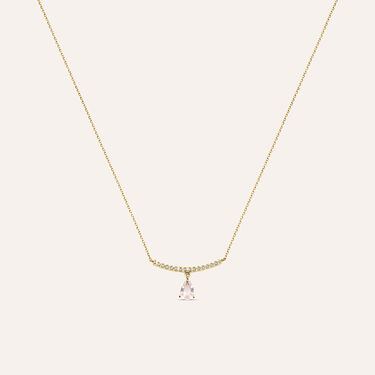 Collana Am&eacute;lie Oro Giallo Quarzo Cubic Zirconia