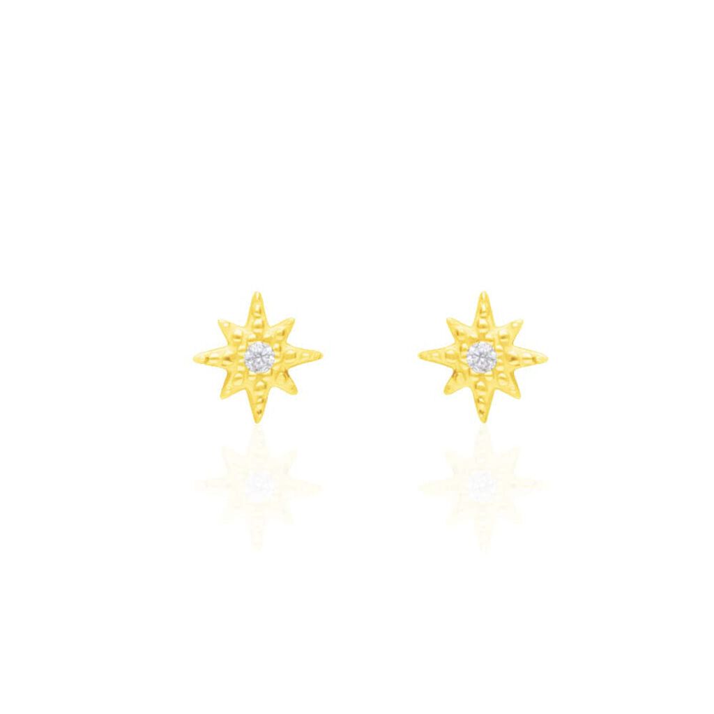 Orecchini Lobo Bon Ton Oro Giallo Cubic Zirconia