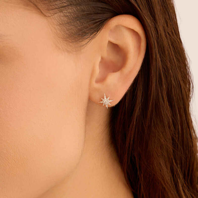 Orecchini Lobo Sophia Oro Bianco Diamante - Orecchini a Lobo Donna | Stroili
