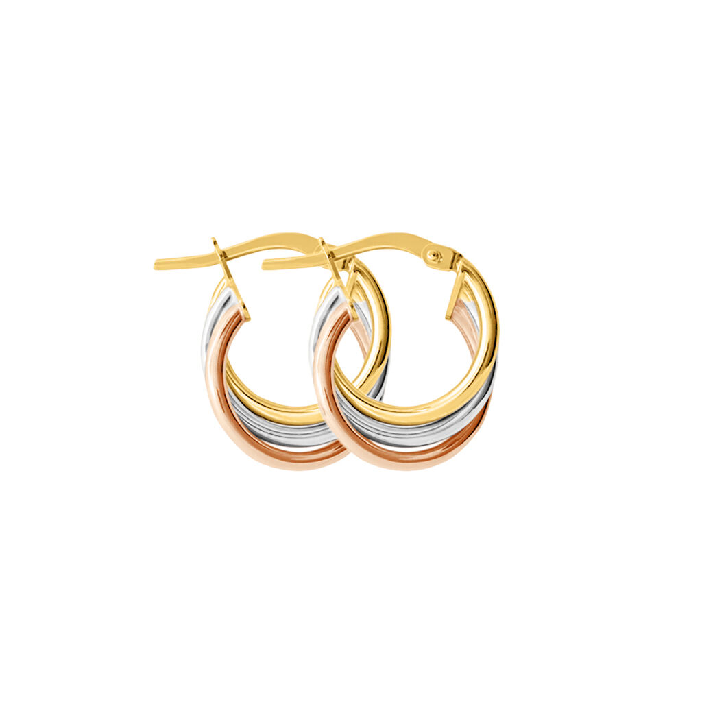 Orecchini A Cerchio Toujours Oro Tricolore - Orecchini a Cerchio Donna | Stroili