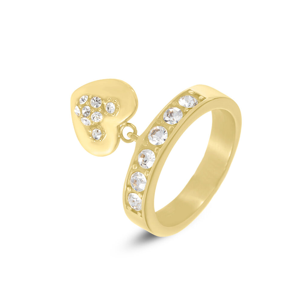 Anello Fantasia Mickey Mouse & Friends Acciaio Dorato Cristallo