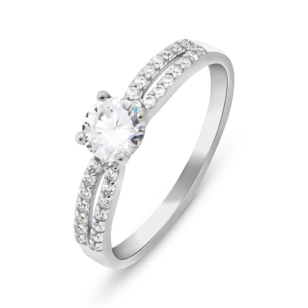 Anello solitario argento stroili oro hotsell