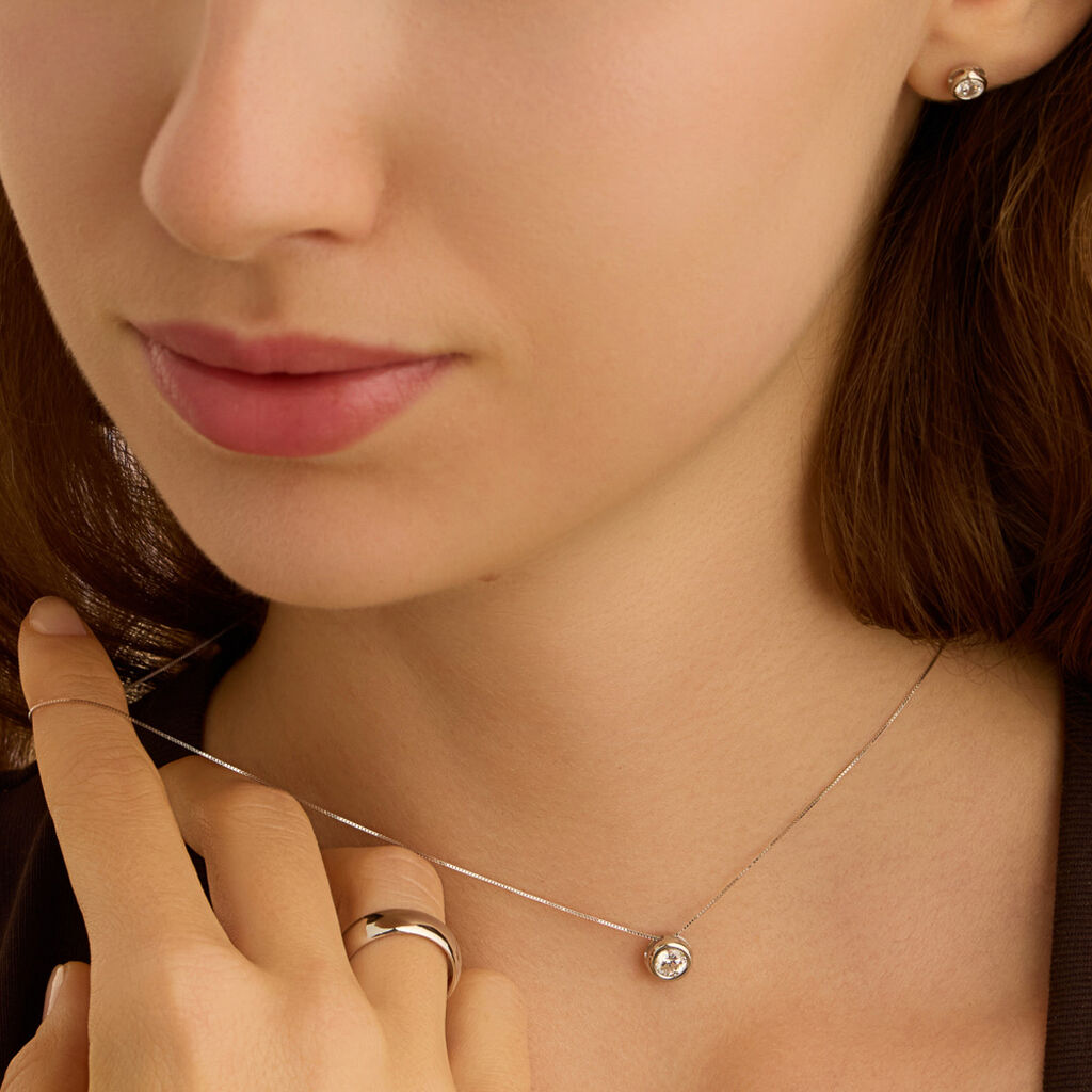 Collana Punto Luce Claire Oro Bianco Cubic Zirconia