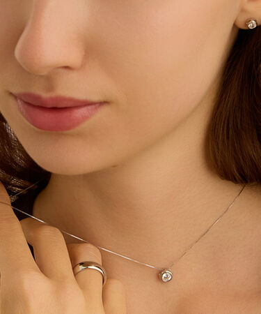 Collana Punto Luce Claire Oro Bianco Cubic Zirconia