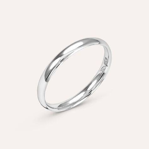 Fede Comoda Leggera 2.5 mm Oro Bianco - Anelli con Incisione Unisex | Stroili