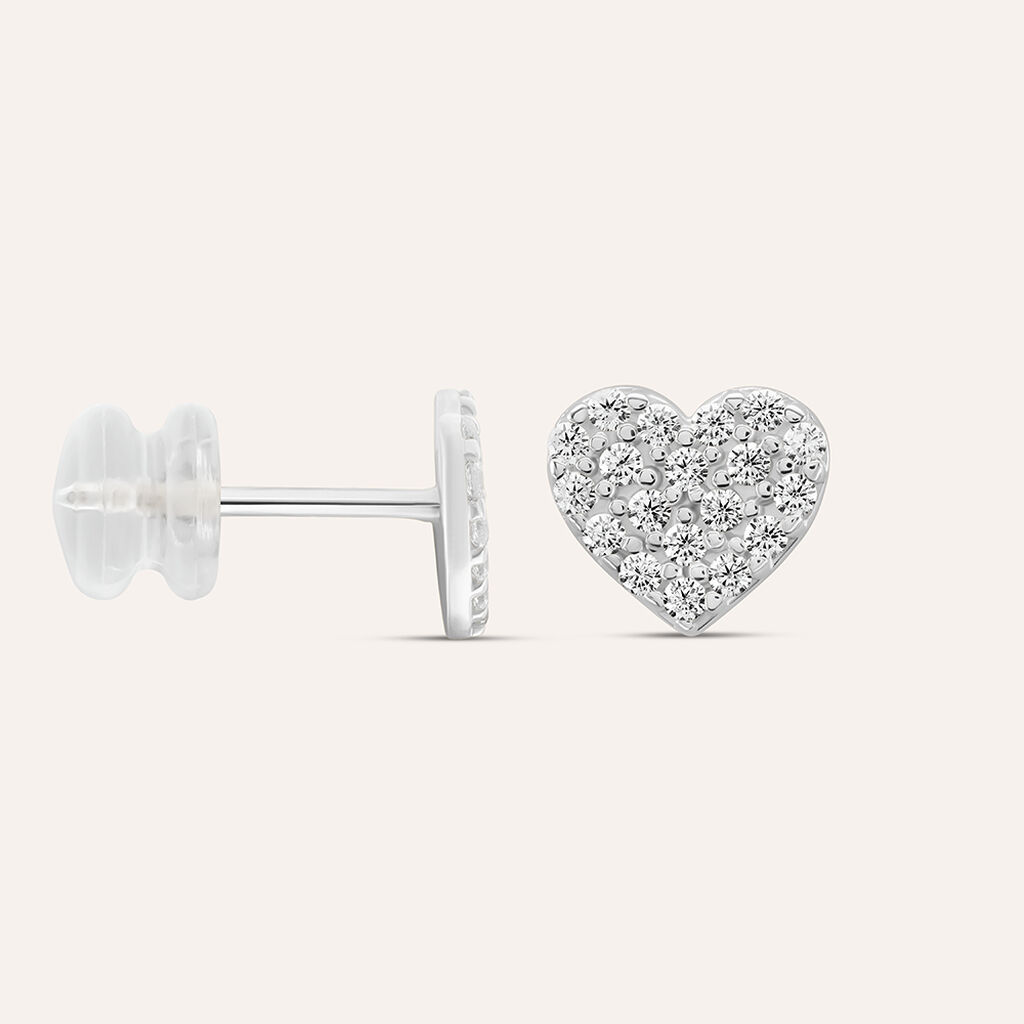 Orecchini Lobo Claire Oro Bianco Cubic Zirconia - Orecchini a Lobo Donna | Stroili