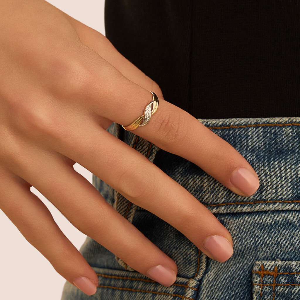 Anello Fascia Sophia Oro Bicolore Diamante - Anelli con Pietre Donna | Stroili