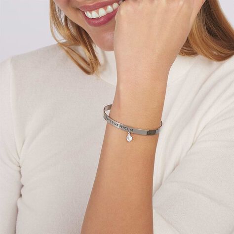 Bangle Lady Message Acciaio Cristallo - Bracciali Rigidi Donna | Stroili