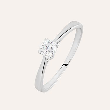 Anello Solitario Diamade Oro Bianco Diamante Lab-Grown