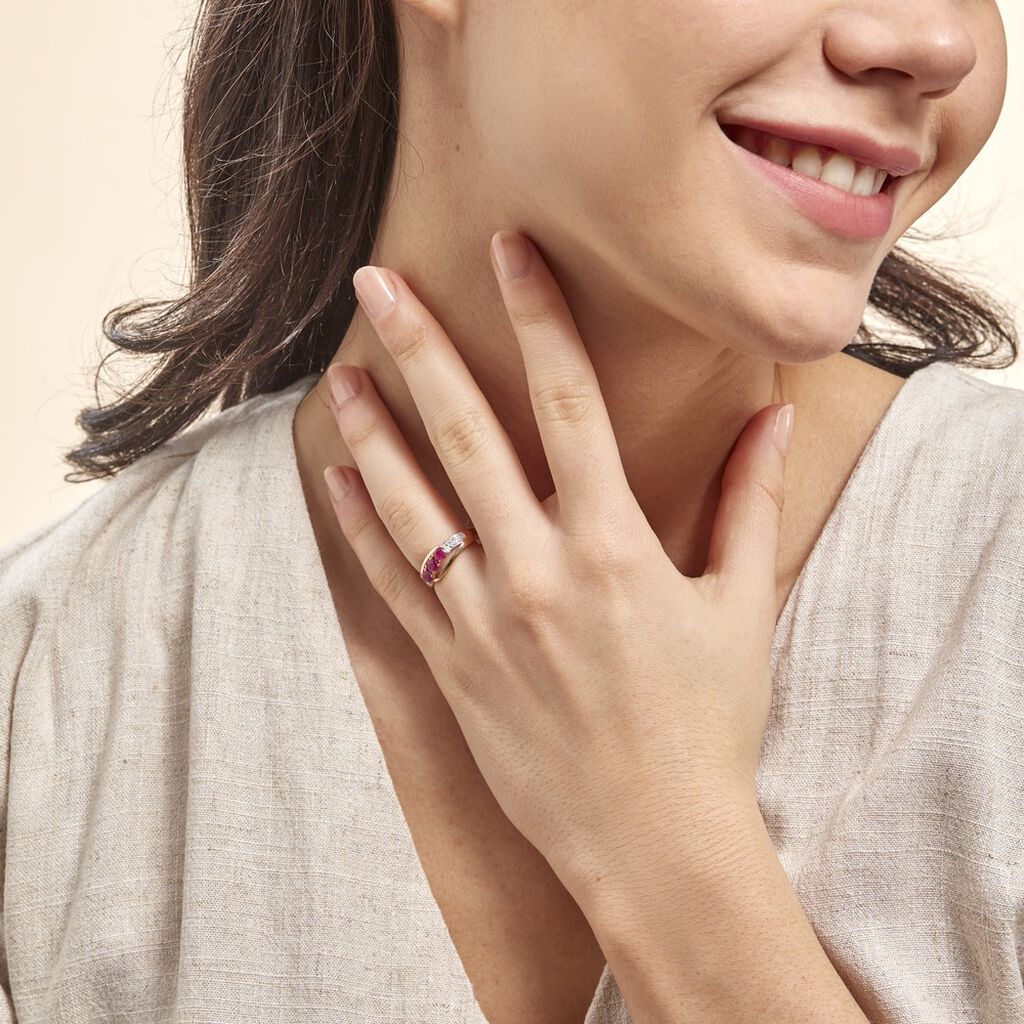 Anello Trilogy Charlotte Oro Giallo Rubino Diamante