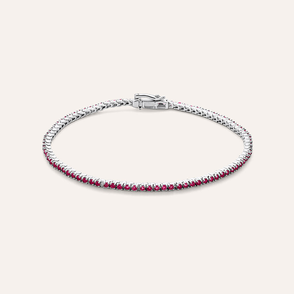 Bracciale Tennis Charlotte Oro Bianco Rubino