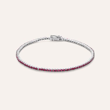 Bracciale Tennis Charlotte Oro Bianco Rubino