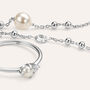 Anello Bilogy Silver Pearls Argento Rodiato Perla sintetica Cubic Zirconia