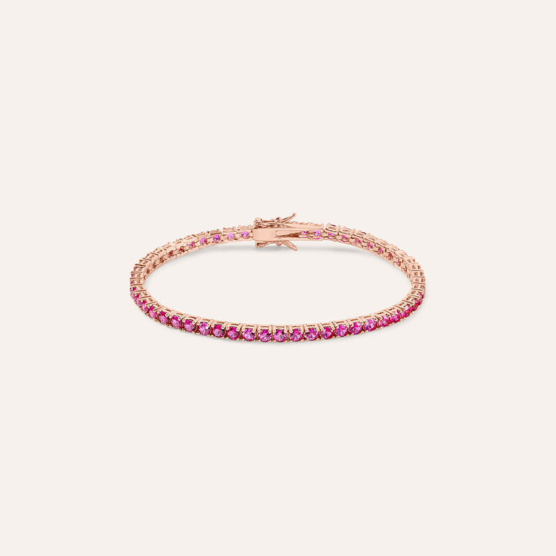 Bracciale Tennis Silver Rainbow Argento Rosa Cubic Zirconia - Bracciali Tennis Donna | Stroili