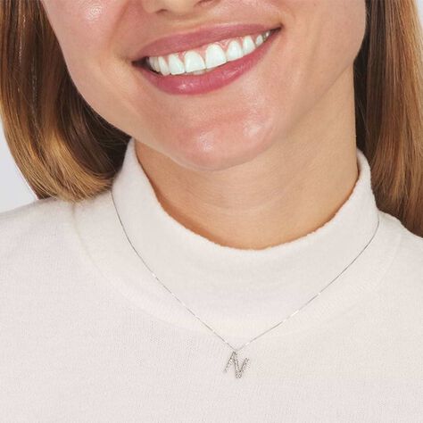 Collana Diamond Letters Oro Bianco Diamante - Collane Donna | Stroili