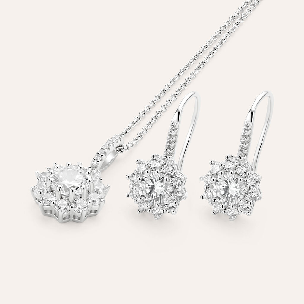 Orecchini Pendenti Silver Elegance Argento Bianco Cubic Zirconia