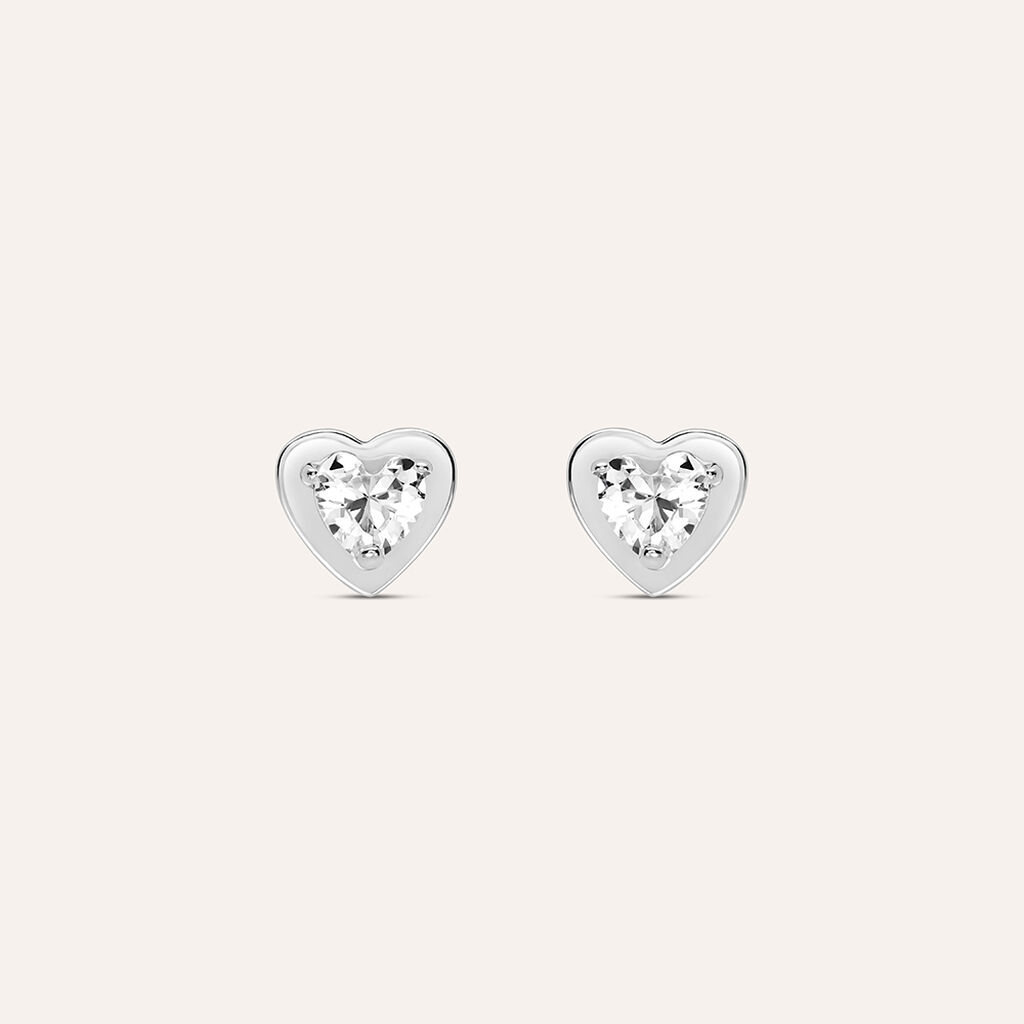Orecchini Lobo Bon Ton Oro Bianco Cubic Zirconia - Orecchini a Lobo Donna | Stroili