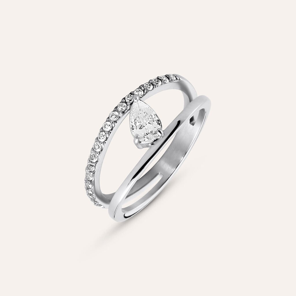 Anello Fantasia Moonlight Acciaio Cubic Zirconia