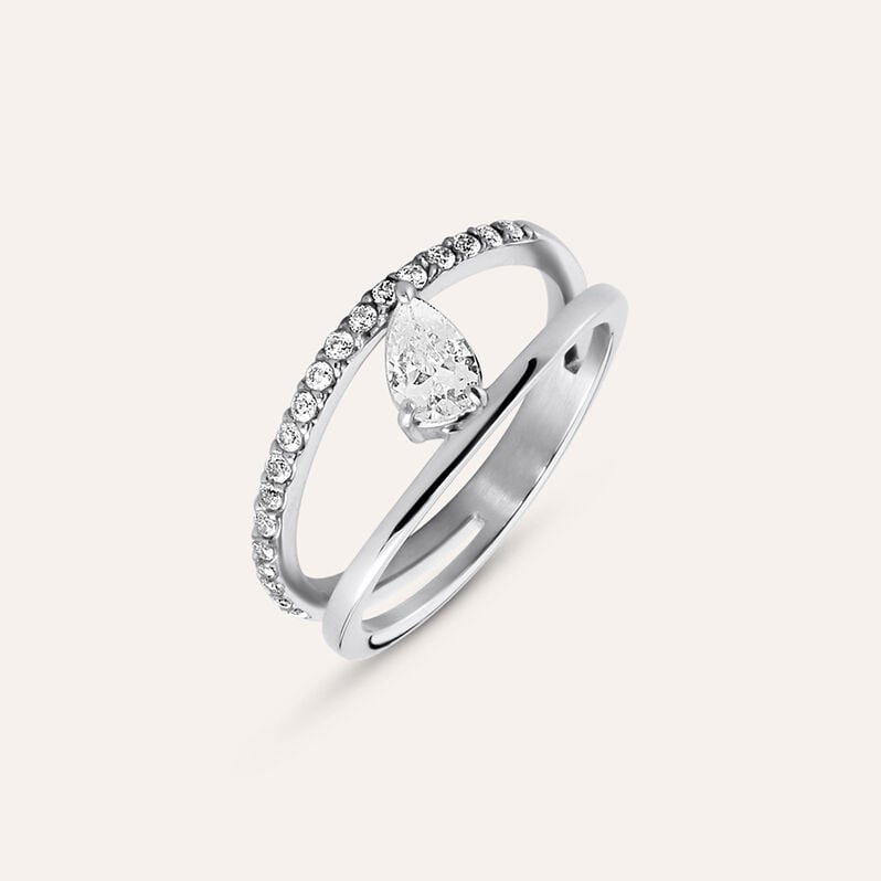 Anello Fantasia Moonlight Acciaio Cubic Zirconia - Anelli con Pietre Donna | Stroili