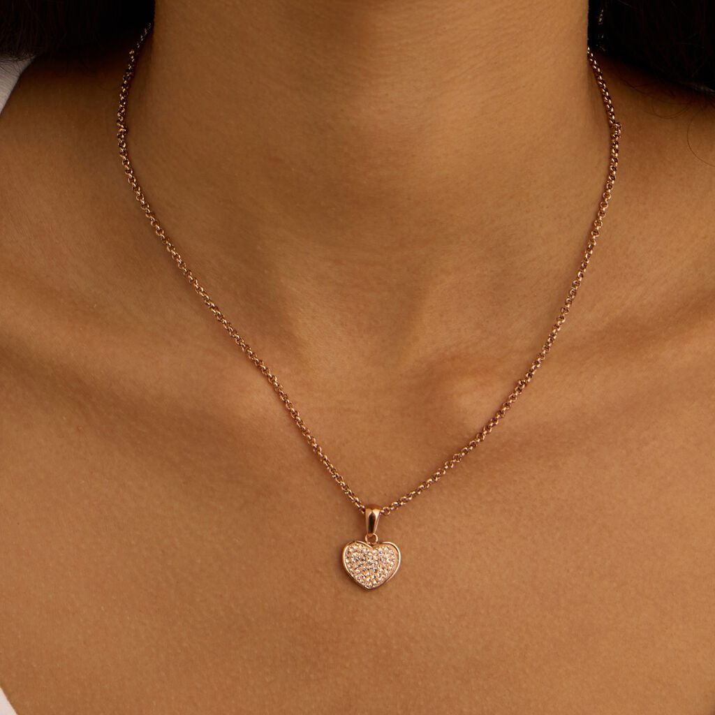 Collana Aura Acciaio Rosa Cristallo