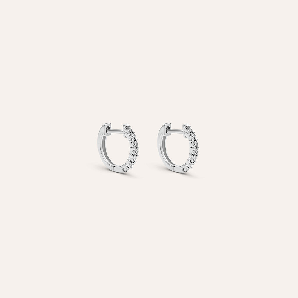 Orecchini A Cerchio Sophia Oro Bianco Diamante