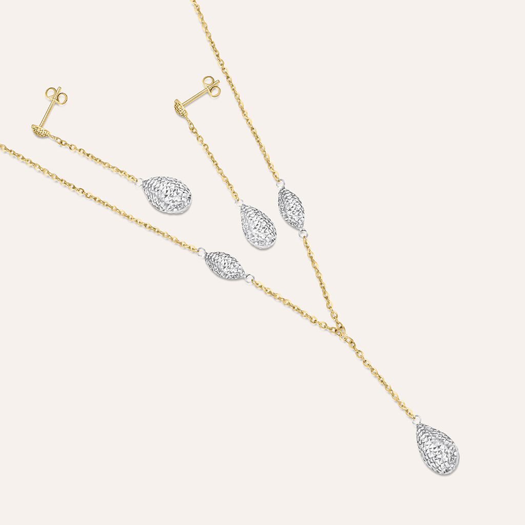 Orecchini Pendenti Golden Lover Oro Bicolore