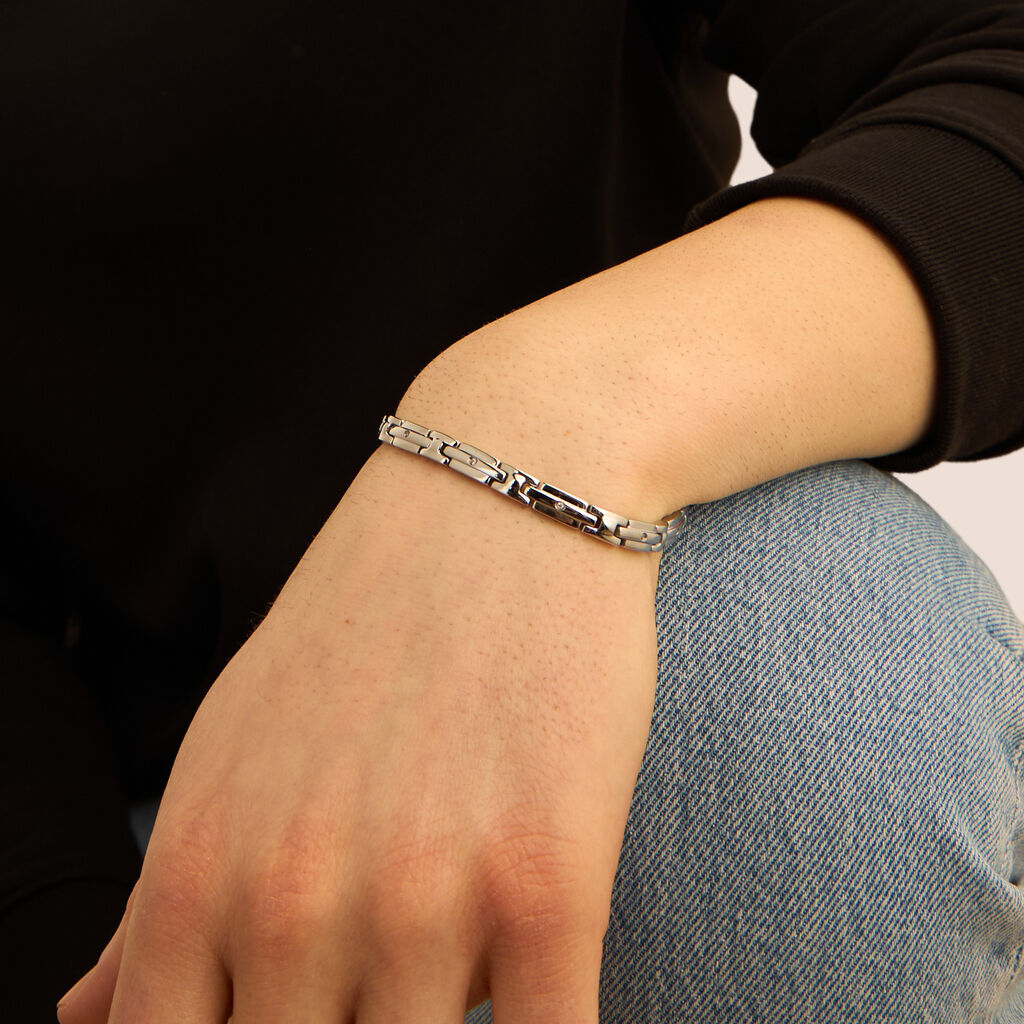 Bracciale Man Code Acciaio Cubic Zirconia