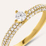 Anello Solitario Desideria Argento Nobile Dorato Cubic Zirconia