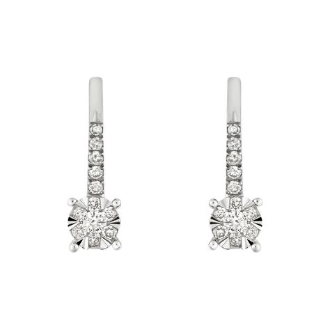 Orecchini Lobo Punto Luce Petali Oro Bianco Diamante - Orecchini a Lobo Donna | Stroili