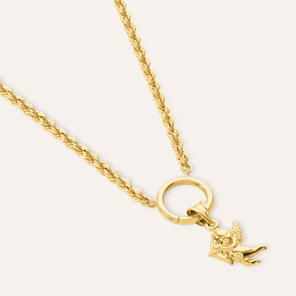 Pendente Cupido Po&egrave;me Oro Giallo