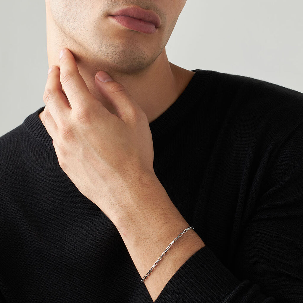 Bracciale Catena L'homme Or Oro Bianco - Bracciali Uomo | Stroili