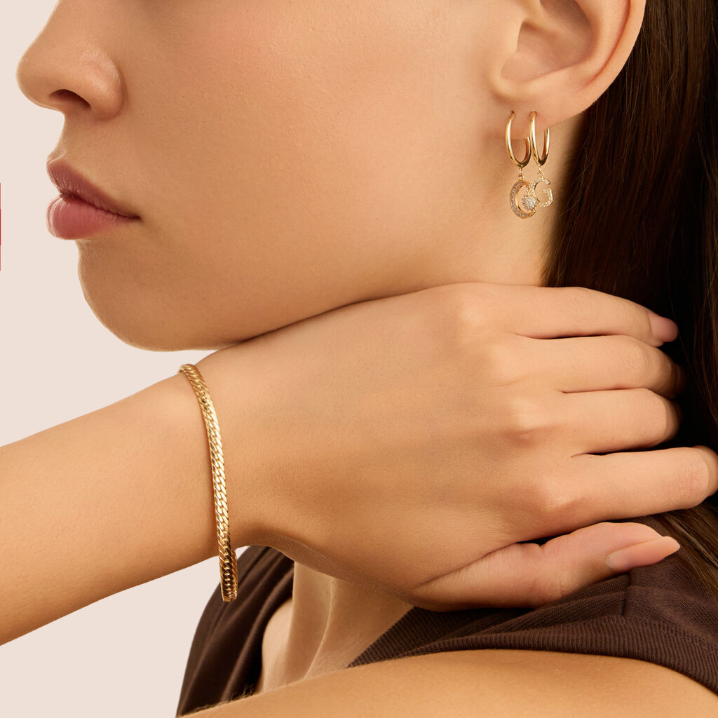 Orecchini A Cerchio Toujours Oro Giallo Cubic Zirconia