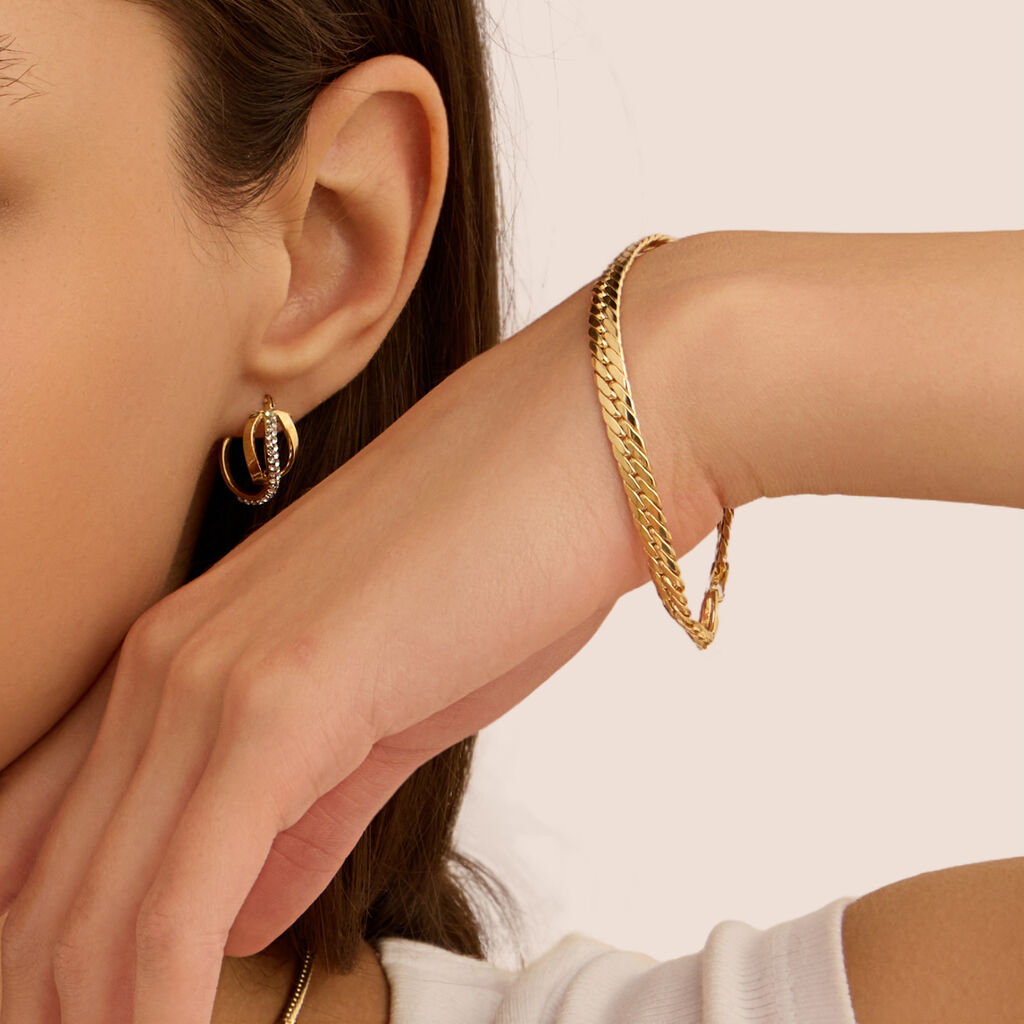 Orecchini A Cerchio Toujours Oro Giallo Cristallo - Orecchini a Cerchio Donna | Stroili