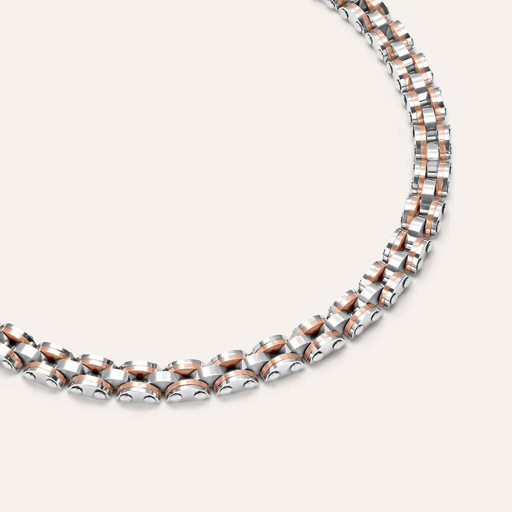 Bracciale Catena Man Code Acciaio Bicolore