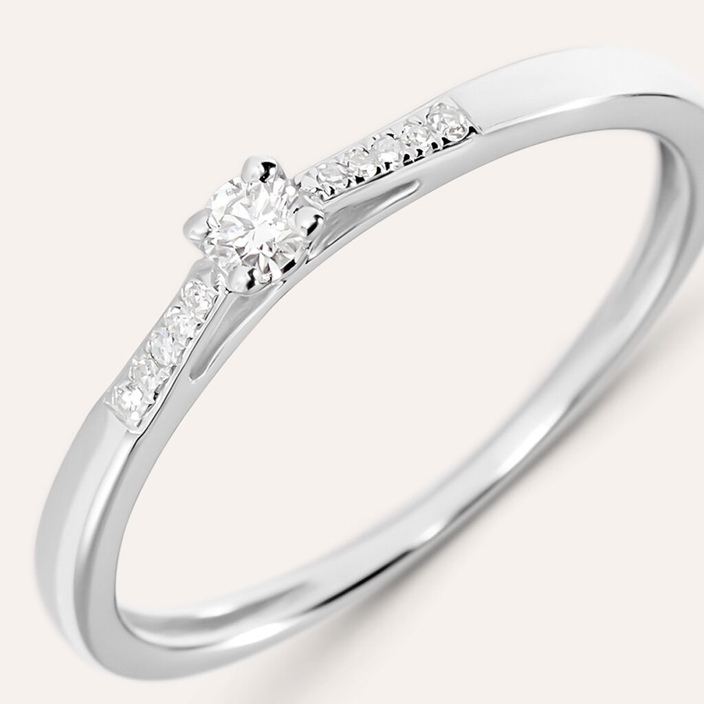 Anello Solitario Grace Oro Bianco Diamante