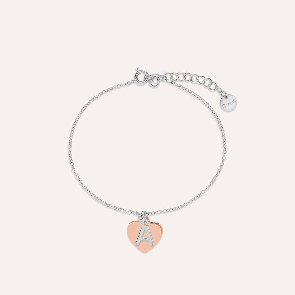 Bracciale Silver Collection Argento Bicolore Bianco / Rosa
