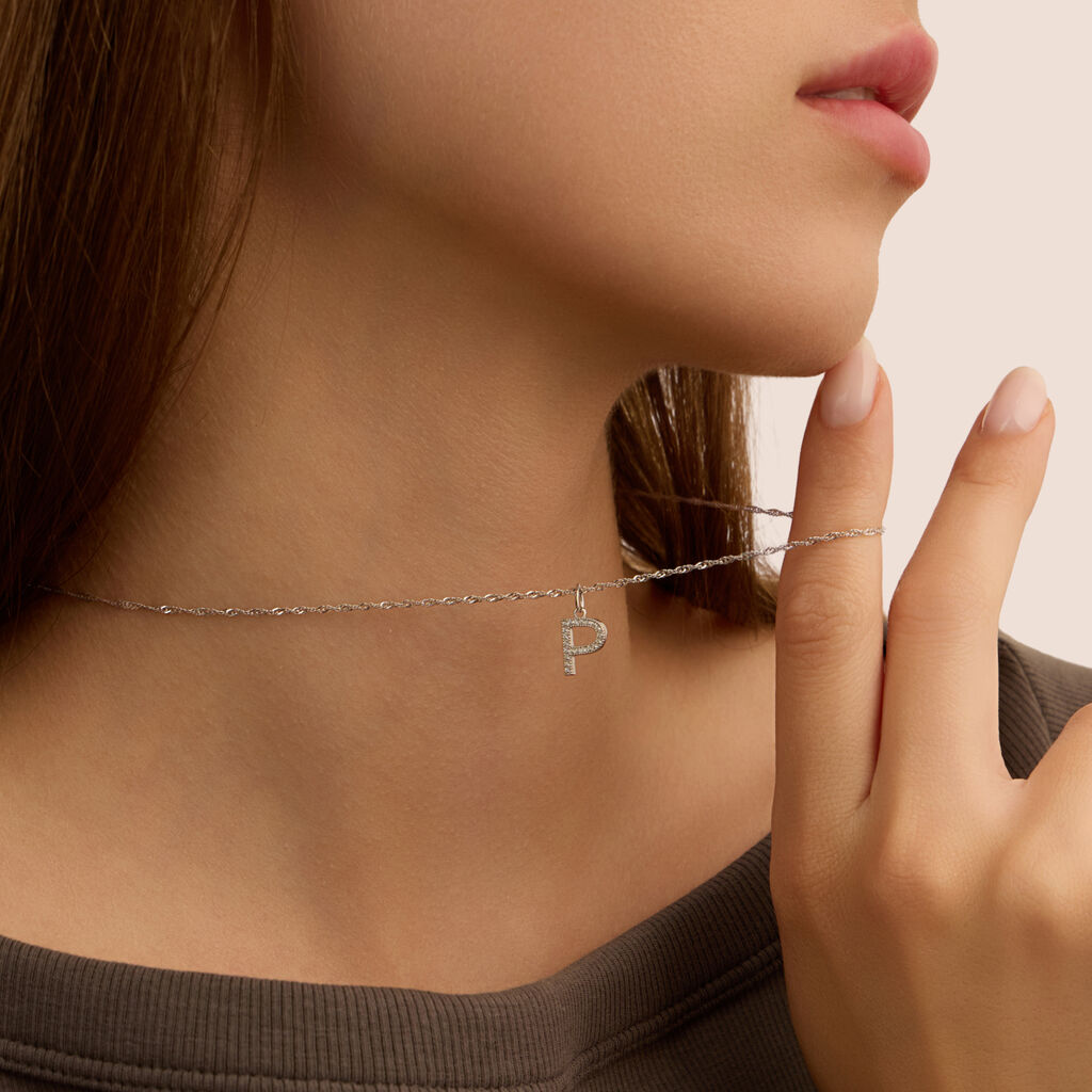 Pendente Poème Oro Bianco Cubic Zirconia