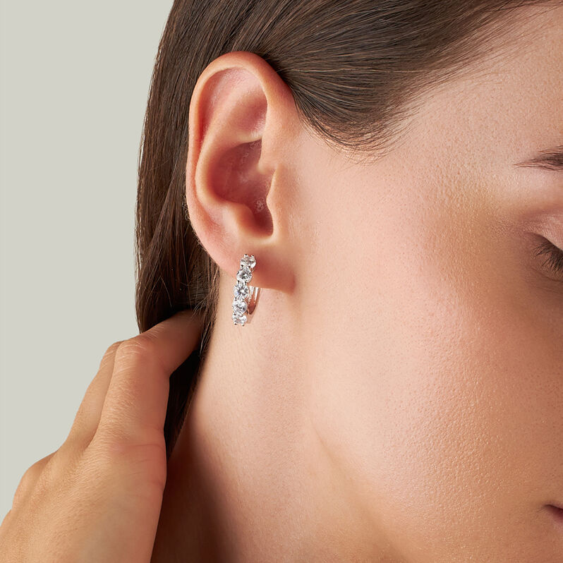 Orecchini A Cerchio Silver Elegance Argento Rodiato Cubic Zirconia - Orecchini a Cerchio Donna | Stroili